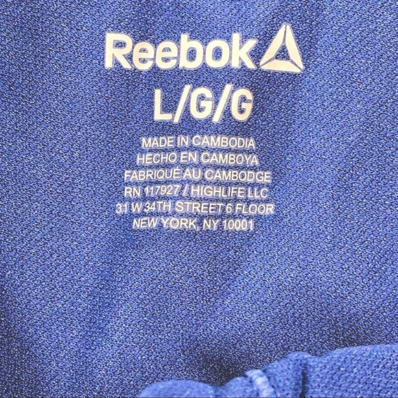 Reebok size large blue indigo medium impact sports bra with removable cups NWT - Picture 10 of 10